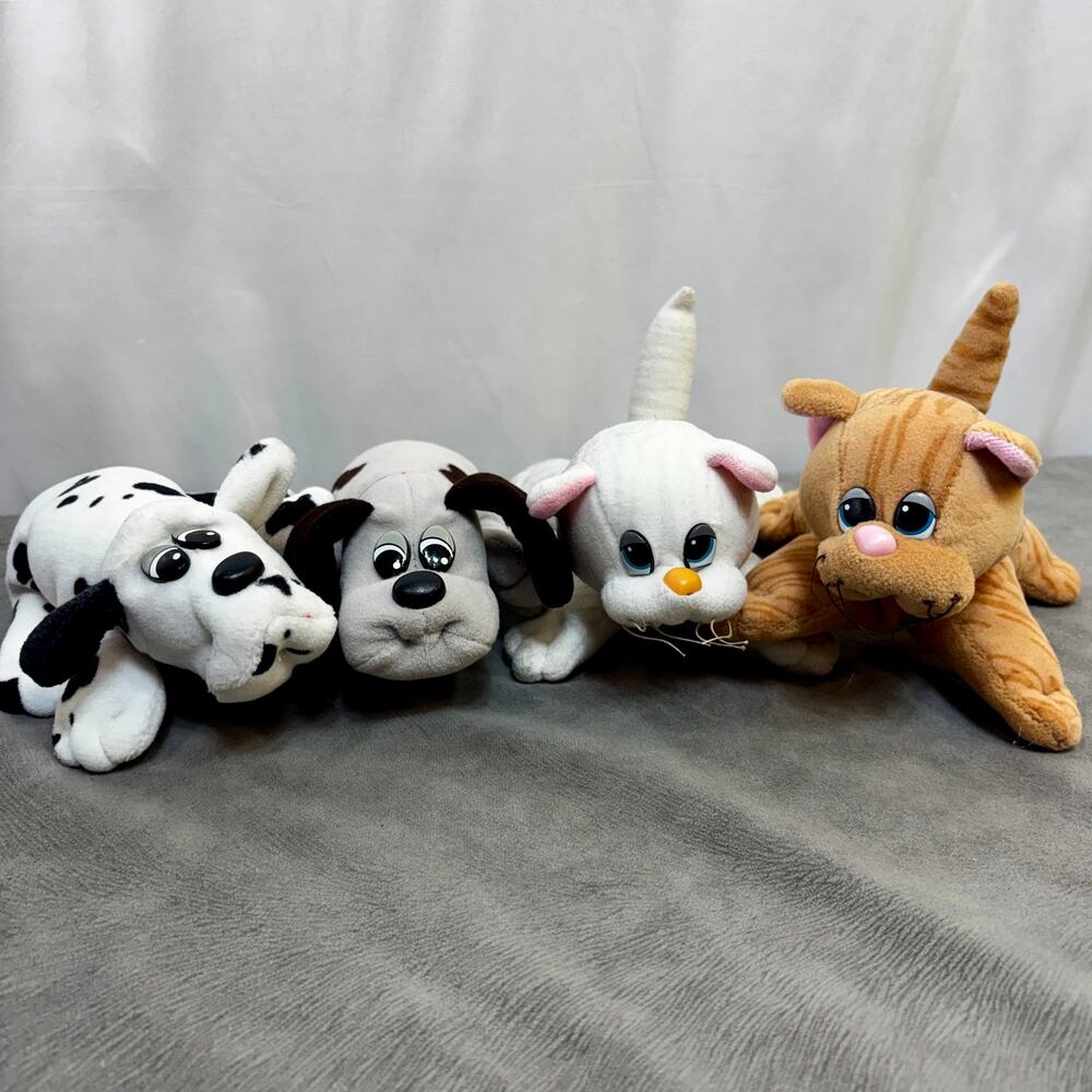 Tonka Pound Puppies & Purries Plush Toys 8" Lot of 4 No Tag Stuffed Animals VTG